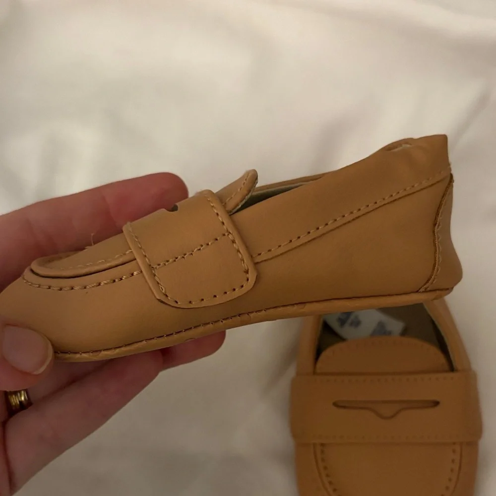 Janie and Jack Tan Kids Moccasins